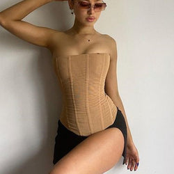 Mesh & Corset Tube Top