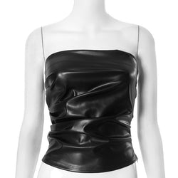 Sleek & Edgy Faux Leather Tank Top