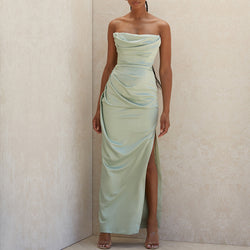 Silky Allure Split Maxi Dress